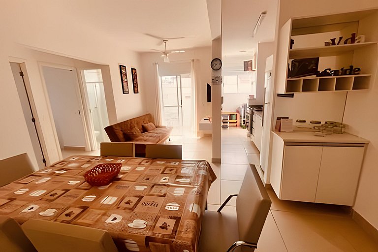 Apto 6 Pessoas • Piscina • 250m Praia • Wi-Fi • Ar