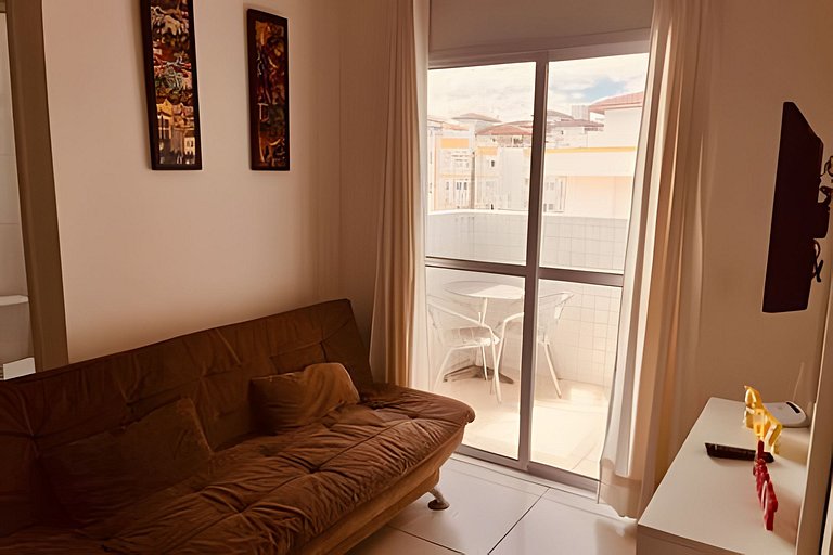 Piscina/Sauna a 250m Praia Toninhas c/ AC e Wi-Fi