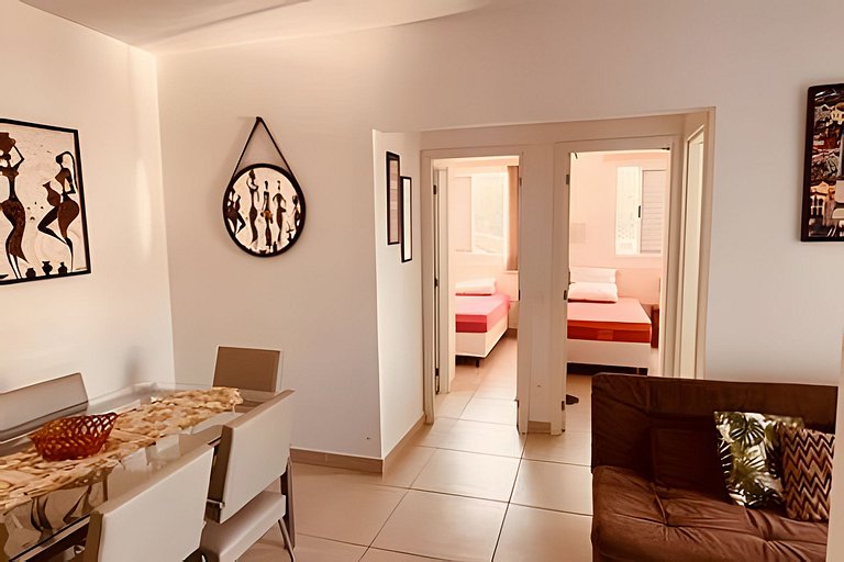 Apto 6 Pessoas • Piscina • 250m Praia • Wi-Fi • Ar