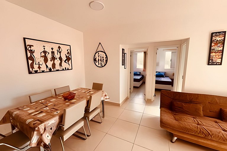 Apto 6 Pessoas • Piscina • 250m Praia • Wi-Fi • Ar