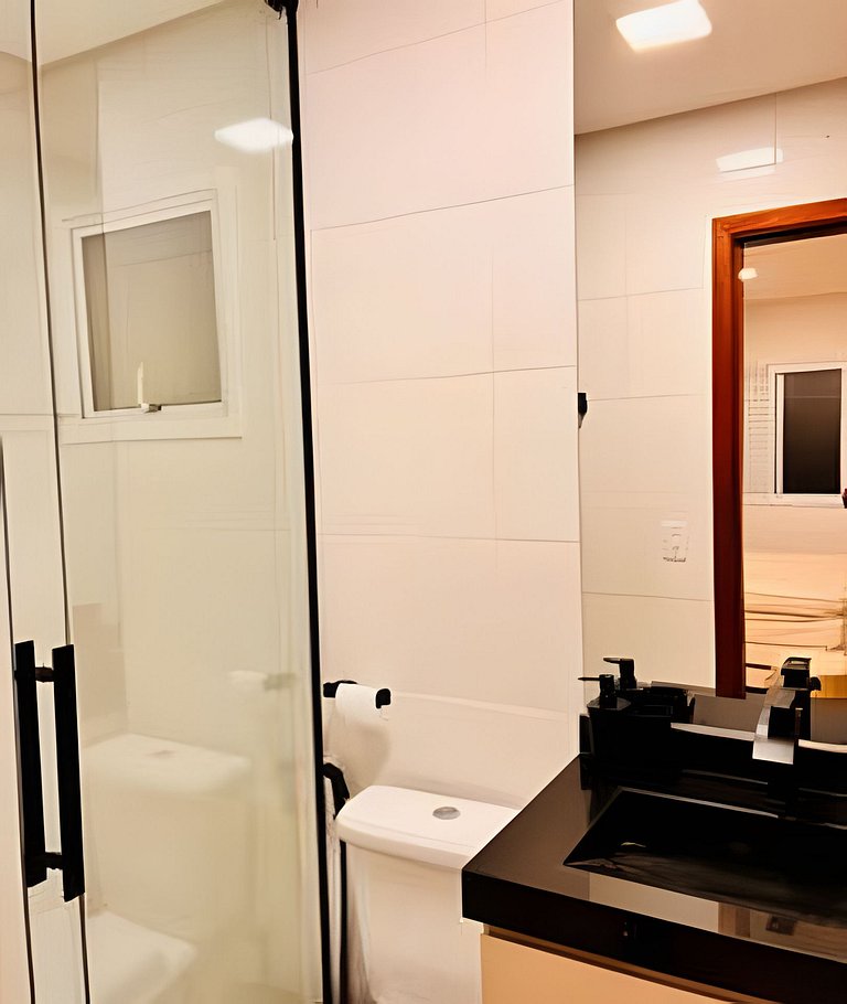 Apê novo c/ AC, churrasqueira, piscina e academia